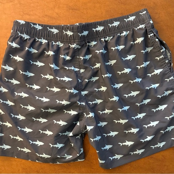 Men's Shark Print Swim Shorts - Blue Size Medium - Picture 3 of 6